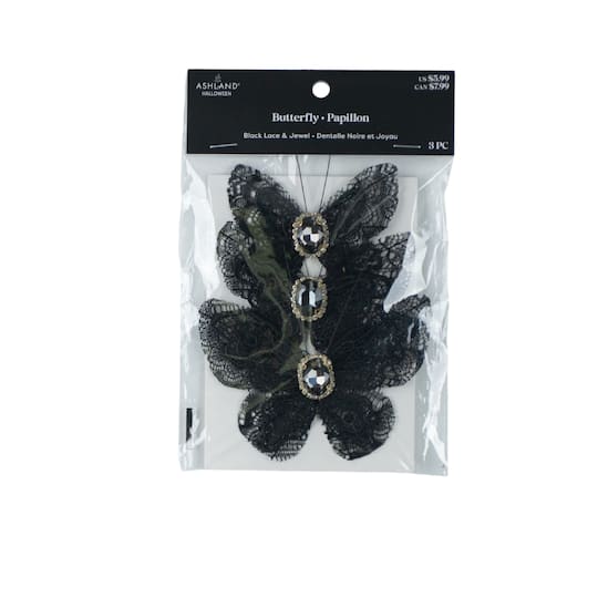 Black Lace & Jewel Butterfly Accents, 3ct. by Ashland®